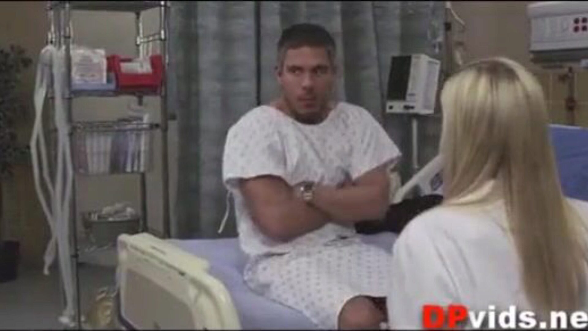 Hot nurse pumping with lewd patient